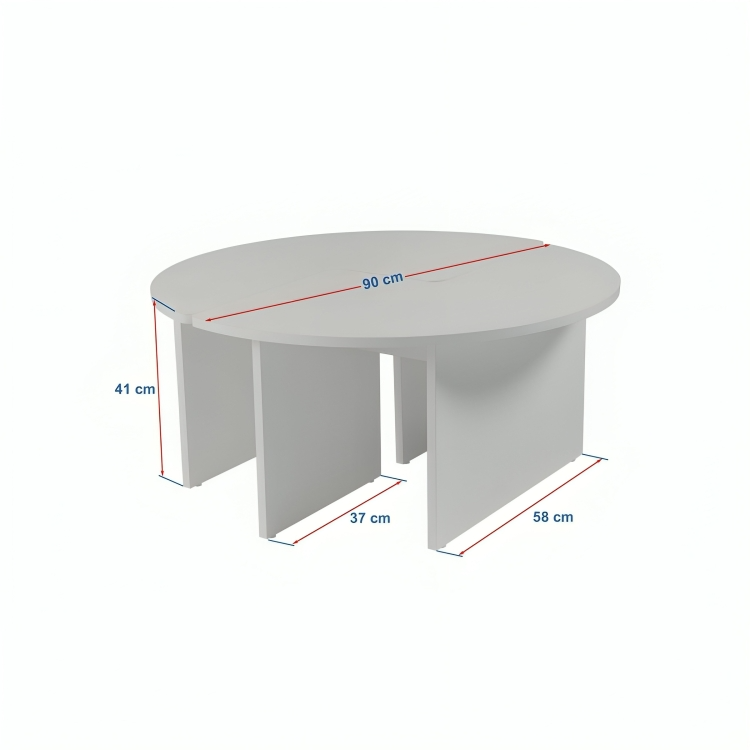 Runder Couchtisch Travertinoptik - Wohniva